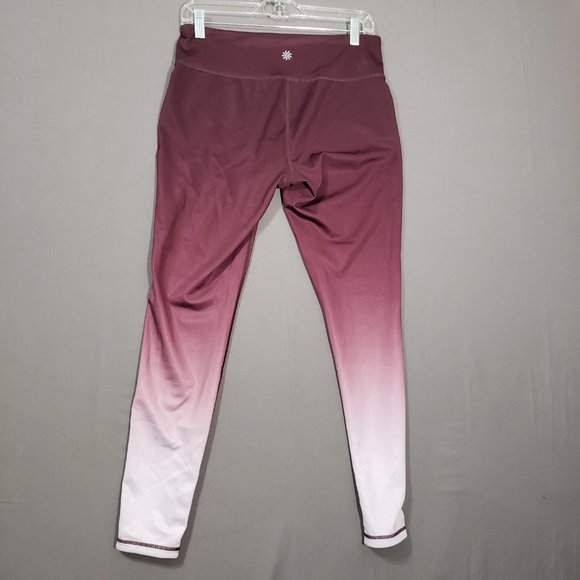 Athleta Chaturanga Ombré Reversible Leggings, Burgundy Currant Fade, sz Medium - Picture 2 of 7